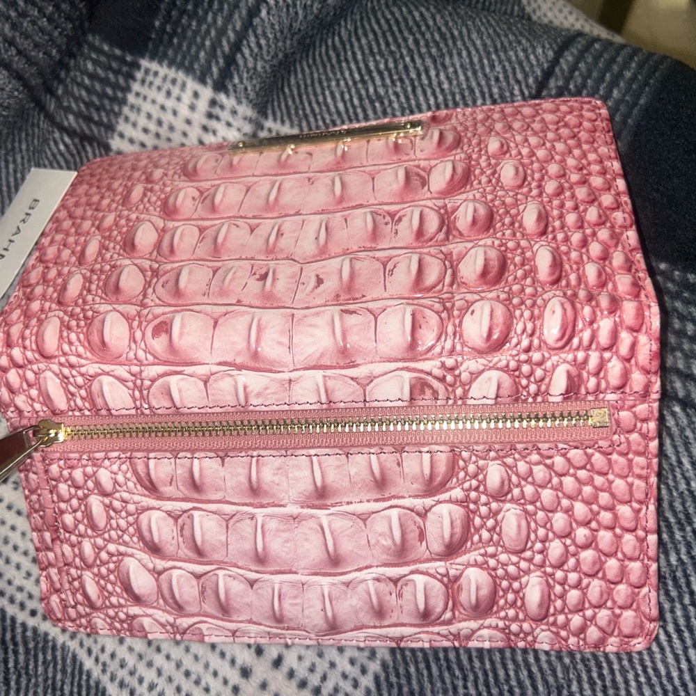 Brahmin Pink Croc-Embossed Wallet - Picture 2 of 3